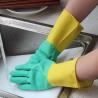 Buy cheap Bi-Color Natural Latex Cleaning Kitchen Rubber Gloves For Household Dishwashing from wholesalers