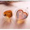 Buy cheap ISO9001 Transparent Glass Custom Drinking Cups Gift Heart Shaped 200ml-300ml from wholesalers