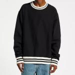 Cotton French Terry Fleece Plain Crew Neck Sweatshirt Crop Oversize Anti Wrinkle