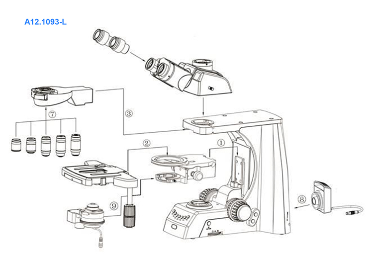 OPTO-EDU A12.1091-H Manual Research 25mm Science Lab Microscope