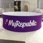Tapered Round / Circle Hanging Banners For Trade Shows , Full Color Printing