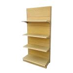 Single Side Wood Gondola Shelving Metal Wood Grain Supermarket Shelf
