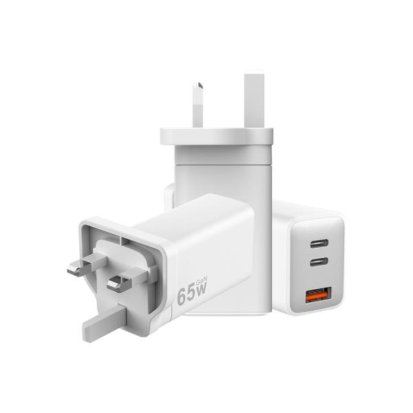 Buy cheap GaN Fast Charging Block 65W 3 Port USB Wall Charger Customized Logo from wholesalers