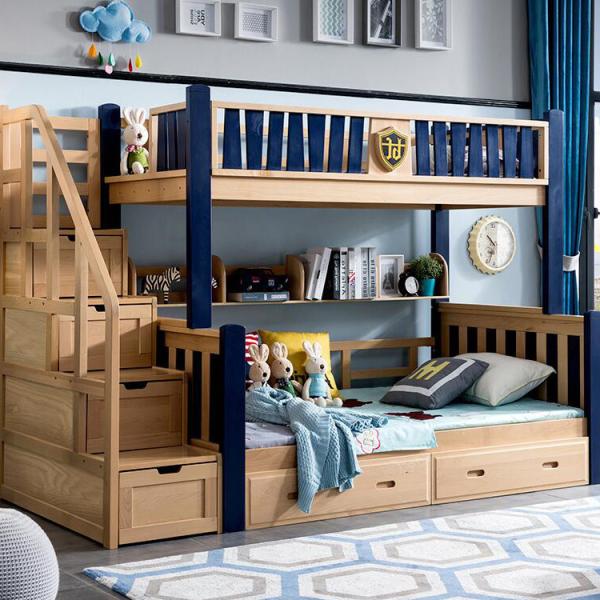Buy cheap Wood Kids Teenager Bunk Beds Twin Over Full Bedroom Sets OEM from wholesalers