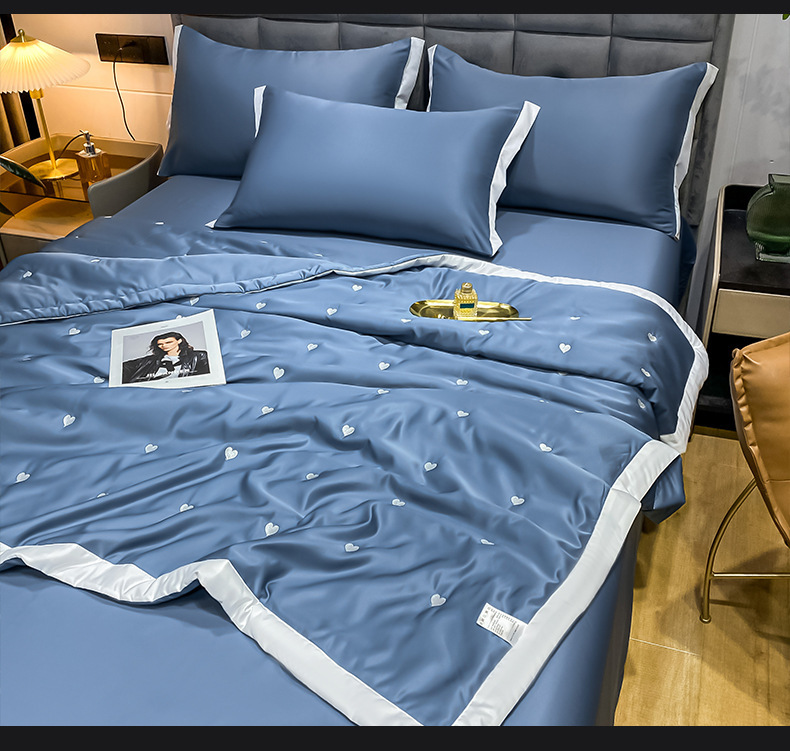 Hospital Customized Size Embroidered Tencel Four-Piece Set for Cooling Summer Nights