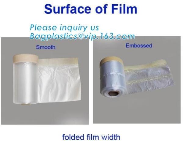 Buy cheap painting painters masking film with bule tape, painting folded pre-taped core masking film, spray plastic pre-tape pla from wholesalers