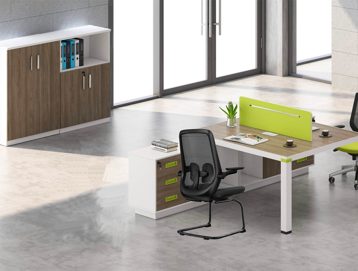 Stay Cool and Comfortable with Y-SEATER Mid-back Mesh Office Conference Chair 2D Arm