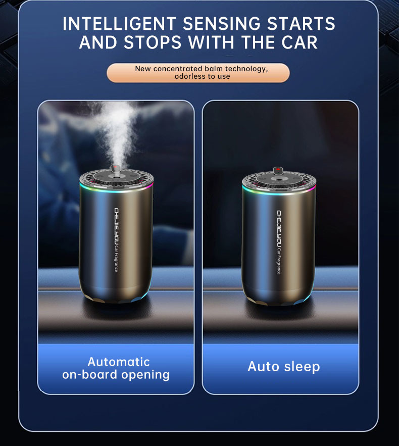 Type C Car Aroma Diffuser Led Light Essential Oil Diffuser 50ML Alloy Xk01b