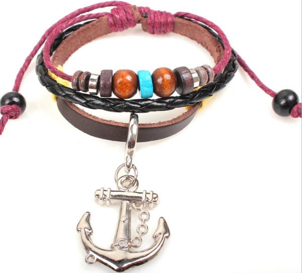 Anchors personalized leather bracelet bracelet jewelry gift ideas leather