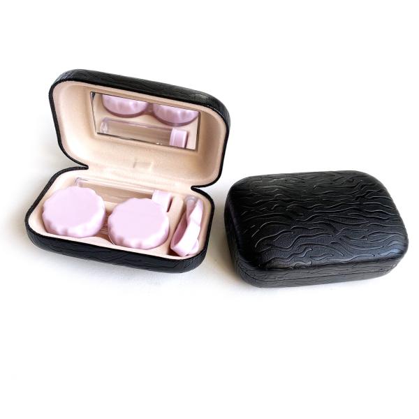 Buy cheap Special PU leather lens case portable travel contact lens case from wholesalers