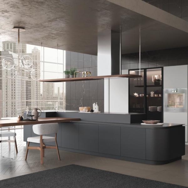 Buy cheap Luxury Modern Smart Modular Kitchen Design Wooden Furniture Veneer Door Panel Economic Wood Wall Kitchen Cabinet With Island from wholesalers