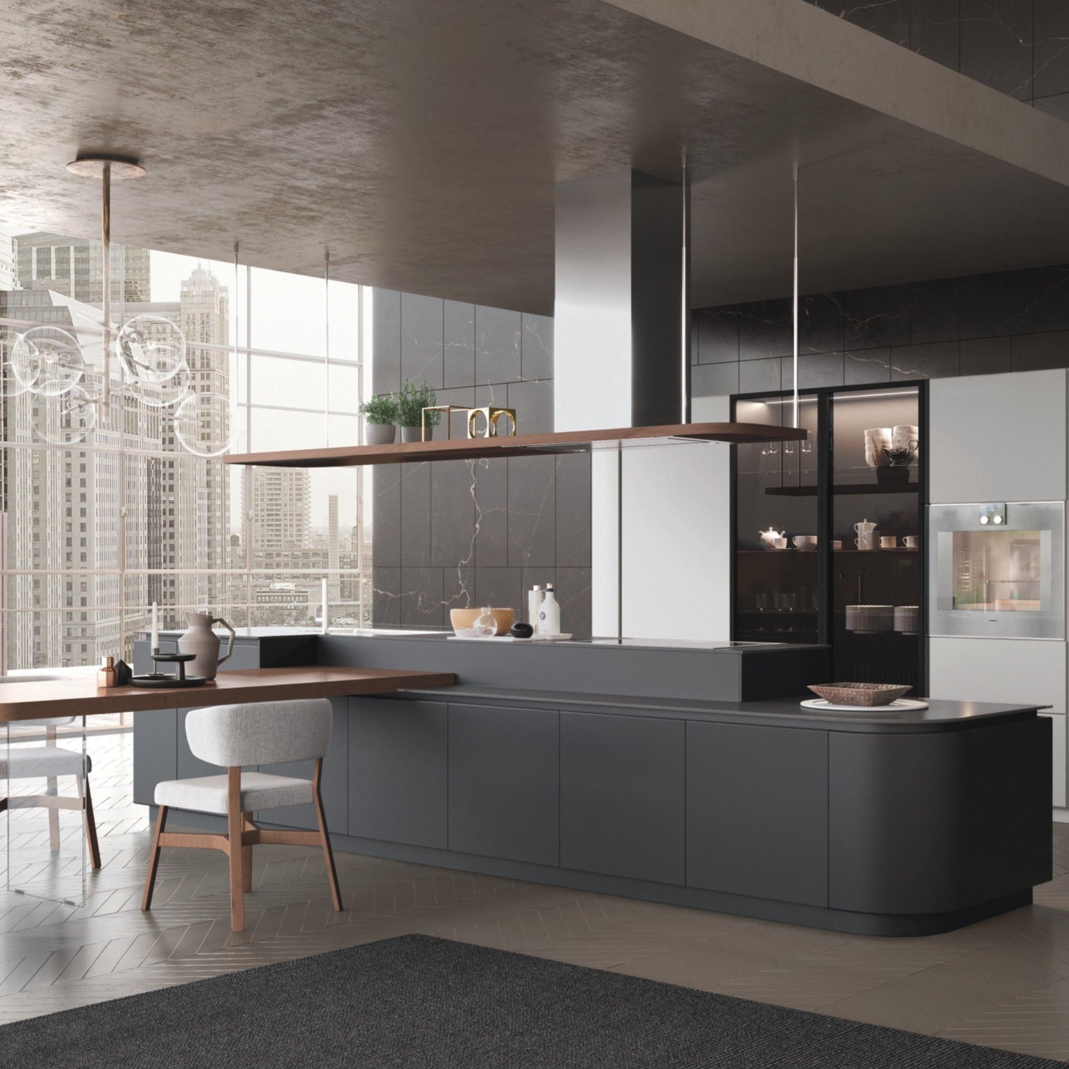 Luxury Modern Smart Modular Kitchen Design Wooden Furniture Veneer Door Panel Economic Wood Wall Kitchen Cabinet With Island