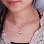 Hot Sale Women Rose Gold Diamonds Heart Shape Pendant Necklace (GDN007)