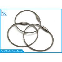 Buy cheap Luggage Tag Wire Buckle Cable Loop Key Ring , Stainless Steel Wire Rope Keychain product