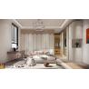 Buy cheap Stylish Creamy White Glass Bedroom Wardrobe With Gleaming Gold Accents from wholesalers