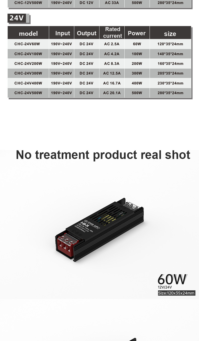 Mini Voltage DC LED Switch Power Supply 60-100W 3- AC DC 5V 12V 24V Amp Power Switch Mode