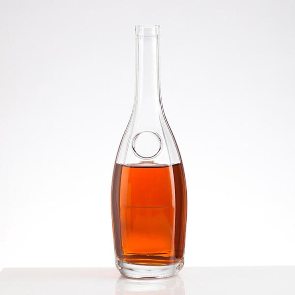 500ml 750ml 1000ml Clear Round Liquor Glass Bottle for Whisky Rum Tequila Vodka