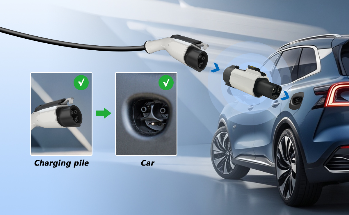 Tesla EV Charger Adapter 7KW 220V AC Condition 32A Output for NACS Car Charging Pile TYPE1 to Tesla Interface Standard