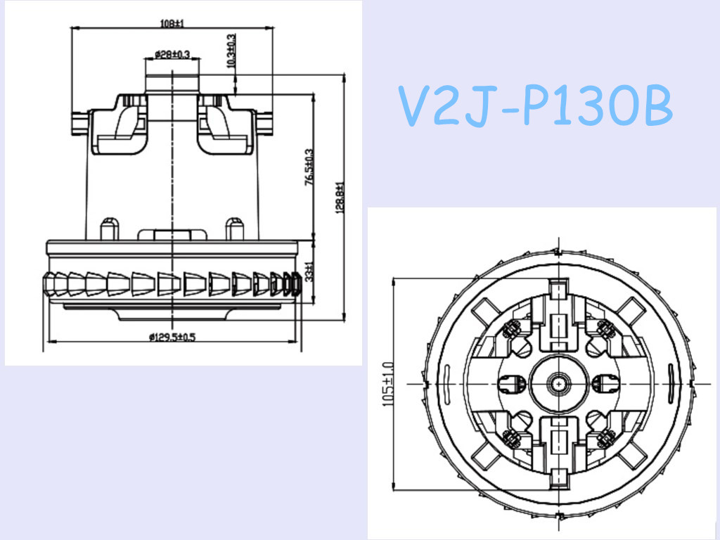 Robot Double Stage 100V 110V 1200 Watt Vacuum Motor
