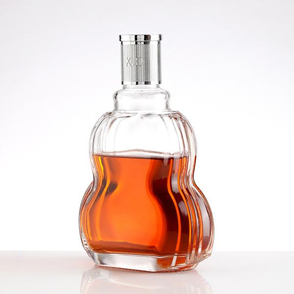 250ml 375ml 500ml Unique Shape Glass Tequila Bottle with Sealed Cork Lid Hot