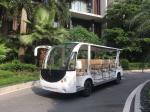Electric sightseeing cars leading to the golden autumn harvest in September