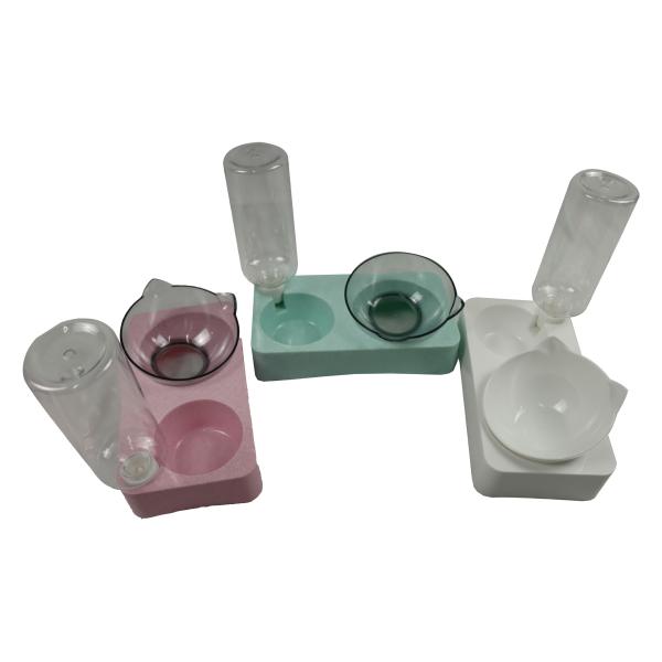 Buy cheap Plastic Cat Food Bowls Dispenser Pet Automatic Double Dog Dish Feeders 8 Cup 6.25 Cup 8 Oz from wholesalers