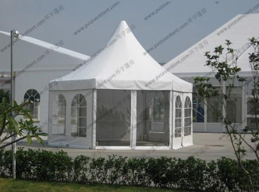 Buy cheap White PVC Pagoda Party Tent , Luxury Outdoor Canopy Tent White With Glass Sidewalls from wholesalers