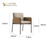 Buy cheap 61cm Length PU Fabric Grey Velvet Dining Chairs With Black Metal Legs from wholesalers