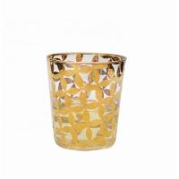 Buy cheap Gold Print High End Stemless Wine Glass Tumbler , Crystal Highball Glasses product