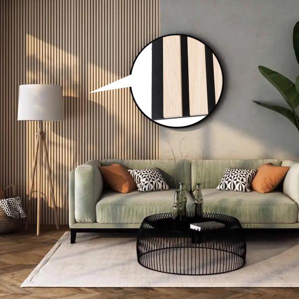 Buy cheap Ceiling Natural Oak Acoustic Slat Wood Wall Panels Fire Retardant from wholesalers