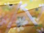 Little Girls Coats TPU Leather Yellow Color With White Flowers Eco - Friendly