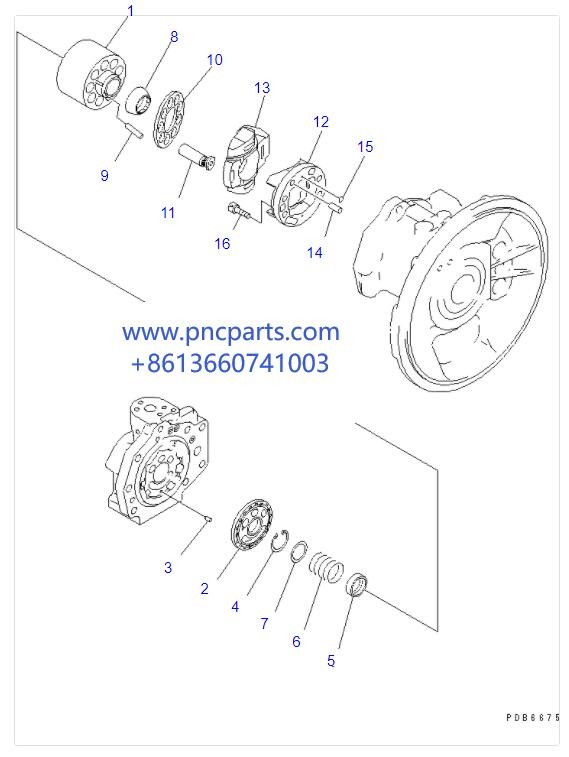 PC130-6K Hydraulic Pump Rotary Group 708-1L-00071 PC150LGP-6K Rebuild Parts