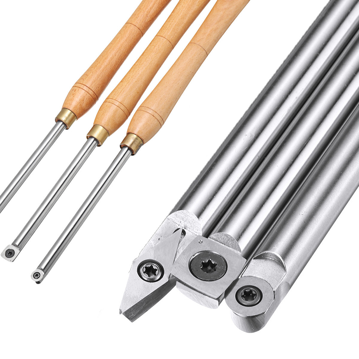 Lightweight Turning Tool Inserts , Replacement Carbide Cutters Woodturning Used