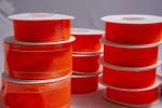 Red 4" Wide Single Face Wired Organza Ribbon