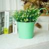 Buy cheap Metal Garden Ornaments 4 Pack Round Metal Planter Pot With Handles from wholesalers