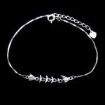 Fish Sterling Chain 925 Silver Cubic Zirconia Bracelet
