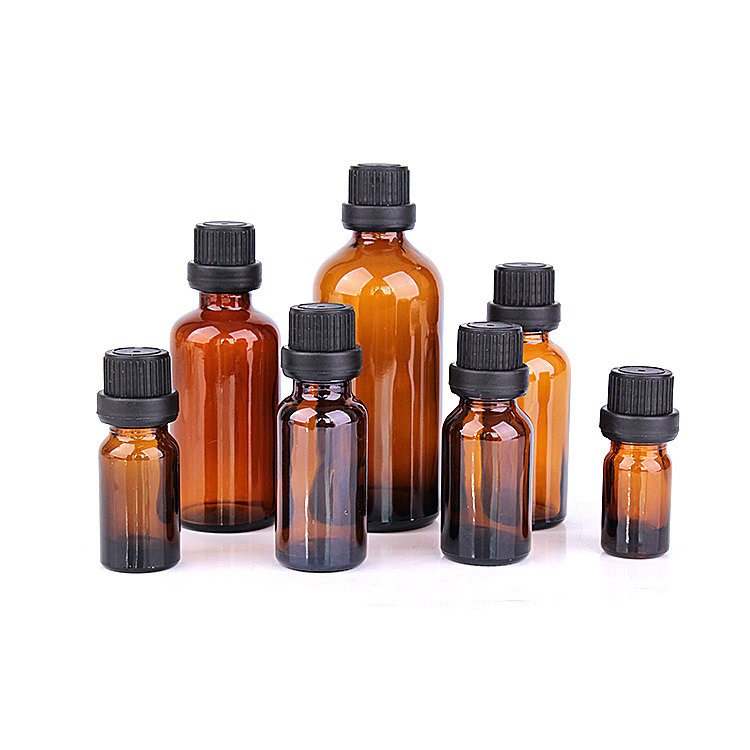 Stock Amber Glass Spray Bottle 10ml 15ml 20ml 30ml 50ml 100ml Round Glass Empty Perfume Bottle Black Cap Cylinder Bottle Perfume