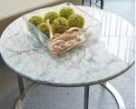 stone top polished stainless steel metal side table/End table/coffee table/C