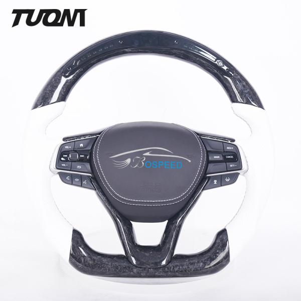 Buy cheap Honda Accord Forged Carbon Fiber Steering Wheel With LED Display White Leather from wholesalers