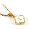 Buy cheap 13*13MM 18K Gold Plated Stainless Steel Four-leaf Clover Letter Pendants from wholesalers