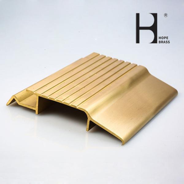 Buy cheap 2800mm Length Brushed Brass Stair Nosing Corrosion Resistant Brass Stair Treads from wholesalers