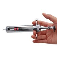 Buy cheap Copper 10ml Veterinary Metal Syringe Gun 13cm Animal Vaccination product