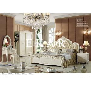 Buy cheap 2017 newest Classic French style wooden soft leather bed product