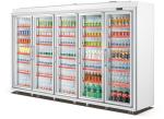 2000L SUS304 Glass Door Beverage Fridge , Removable Commercial Beverage Cooler