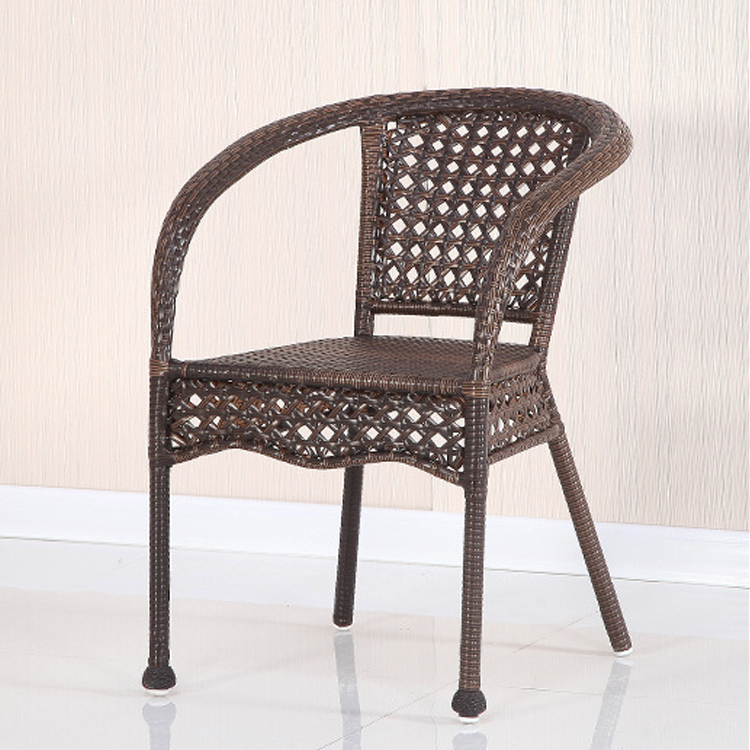Outdoor Garden Balcony Stackable Armchair and Wicker Dining Table Set for Leisure