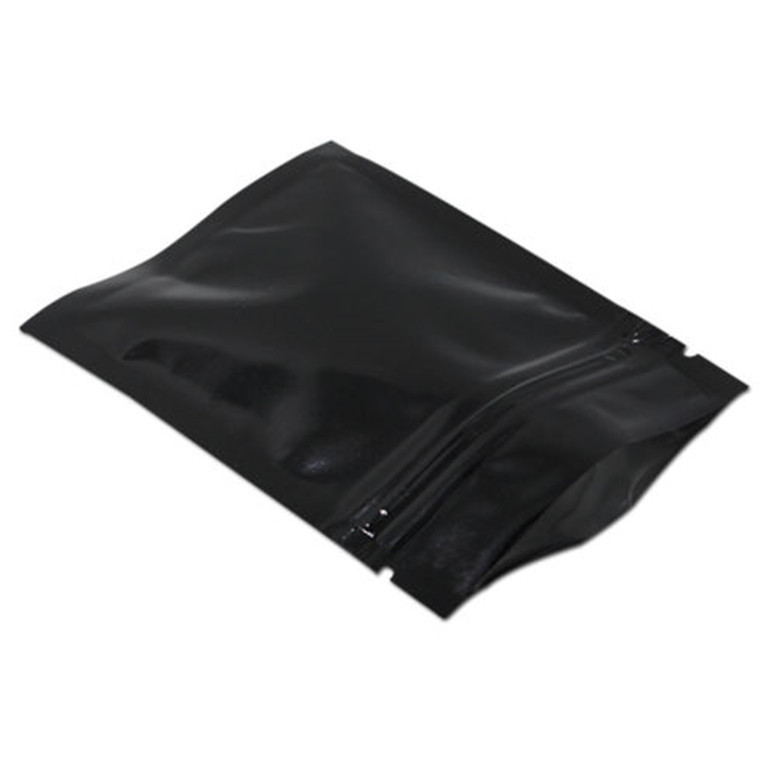 Small Heat seal black aluminum foil zipper packaging bag for storage