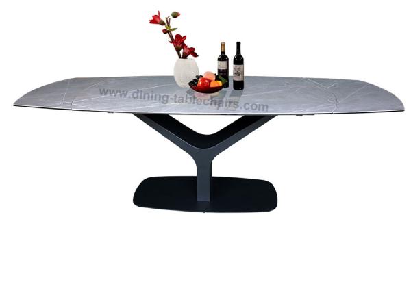 Buy cheap Large Tempered Glass Extendable Dining Table Ceramic Topped For 10-12 Seats from wholesalers