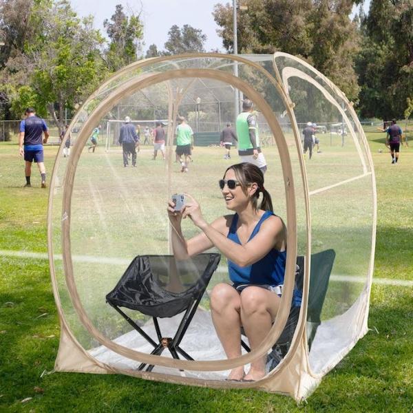 Buy cheap 50*50*62''Inch Outdoor PVC Transparent Waterproof Single Layer Fiberglass Frame Pop Up Sports Tent With UV Protection from wholesalers