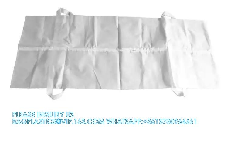 Disposable Disaster Pouch Body Bag Stretcher Combo, 8 Carrying Handles, 3 Patient Tags, Heavy Duty Vinyl Pouch