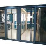 Aluminum Grills Exterior 4 Panels Double Glazed Sliding Doors For Balcony